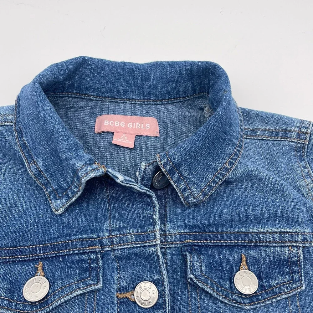 BCBG girls denim jacket size 7/8 great conditions